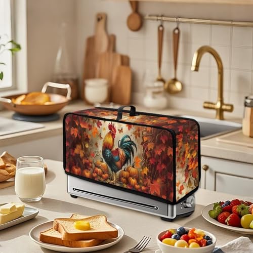 Halloween Toaster Cover 2 Slice Rooster Pumpkin with Top Handle - Small Appliance Protector