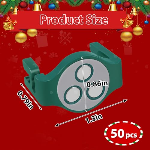 Magnetic Christmas Light Clips 50 Pack for C7 C9 Bulbs - Green, Outdoor Roof Hooks - Variation 3r-Green