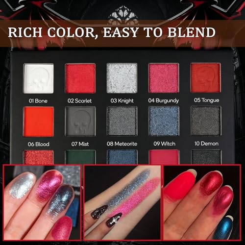 Gothic Eyeshadow Palette 15 Colors - Vampire Edition - Smokey & Dramatic Looks