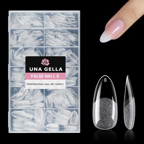 Medium Pointed Almond Nail Tips - 504Pcs Gelly False Nails for Natural Fit & Long Lasting
