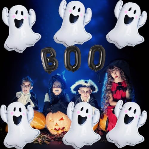 Halloween Ghost and Boo Balloons Set - 9pcs Spooky Party Decorations