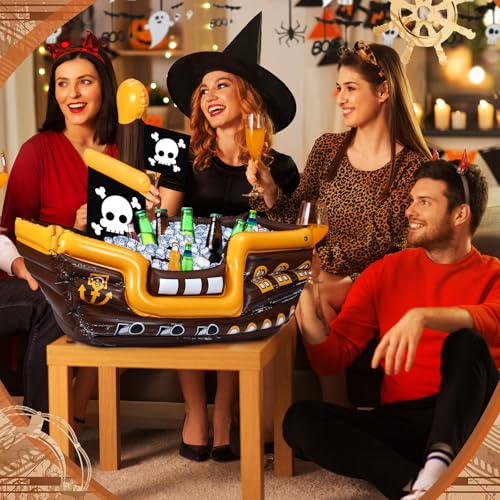 Inflatable Pirate Ship Drink Cooler - Stylish Style, Large Capacity Summer Party