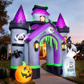 12FT Inflatable Haunted Castle Archway Halloween Yard Decor with LED Lights