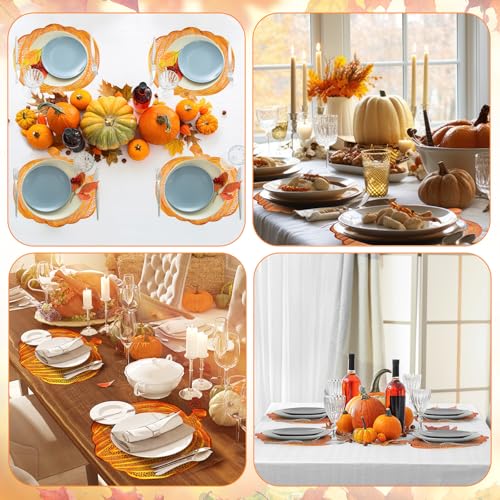 Thanksgiving Pumpkin Placemats Vinyl Metallic Bronze - Set of 12