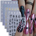 Halloween Nail Stickers Set - Spider Web Self-Adhesive Decals for Nail Art - Variation Halloween-8