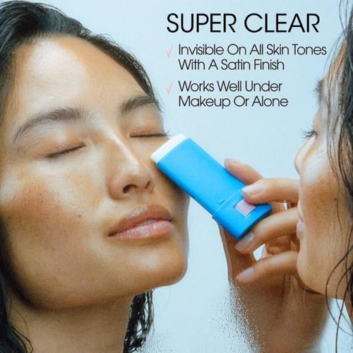 Vacation Super Stick SPF 45, Clear Sunscreen for Face & Air Freshener Bundle, Travel Size Sunblock, Facial Sunscreen Stick with Hyaluronic Acid, Daily Sun Protection, Vegan, 0.7 Oz