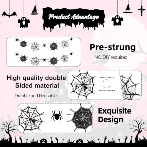 Black Spider Web Garland Halloween Banner - Halloween Decorations - Variation of THIS listing
