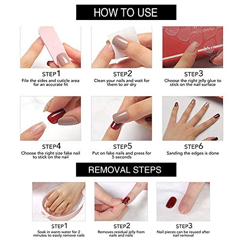 24Pcs Short Square French Cat's Eye Press-On Nails Glossy Fake Nails