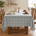 Horaldaily Rustic Plaid Table Cloth - Gray 60x84 Inch Rectangular Home Decor