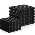 Homaxy Microfiber Kitchen Towels and Dishcloths Set - Black Plaid - 12 Pack