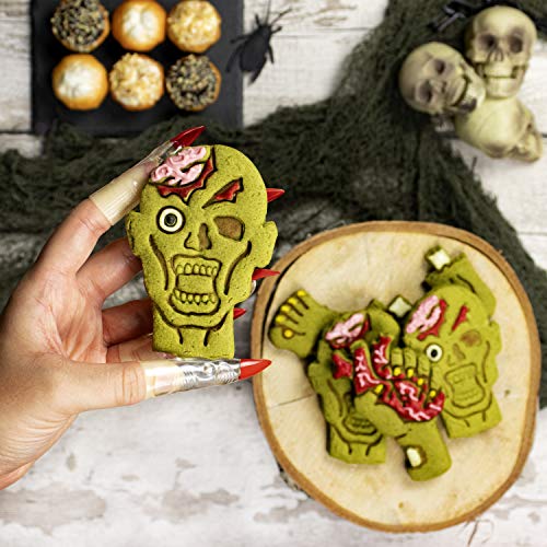 Set of 3 Zombie Cookie Cutters - Horror Design Baking Tools for Cookies & Fondant