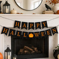 Orange Halloween Banner with Pumpkin Sign - Festive Party Decoration
