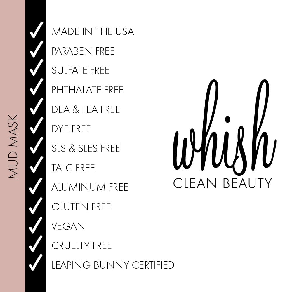 Whish Mud Mask - Natural Retinol Alternative Clay Mask for Pore Minimizing & Acne Treatment - 2 fl oz