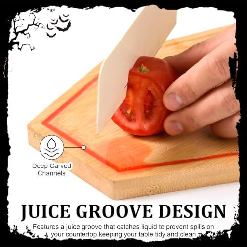 Coffin-Shaped Cutting Board with Juice Groove - Halloween Charcuterie Board, Bamboo