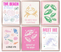 Pink Coastal Coast Canvas Wall Art - 10x8 Inches Unframed, Beach Scene Decor