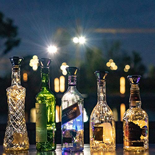 Solar Wine Bottle Lights with Cork - Warm White 8 Pack Fairy String Lights