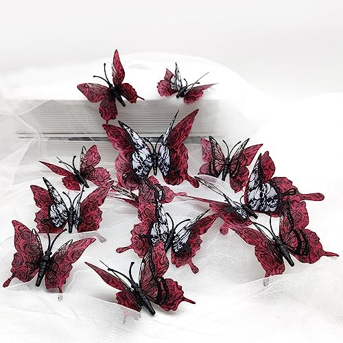 Halloween Wall Stickers 24 Pack - 3D Butterfly Decals & Window Art for Home & Room Decor