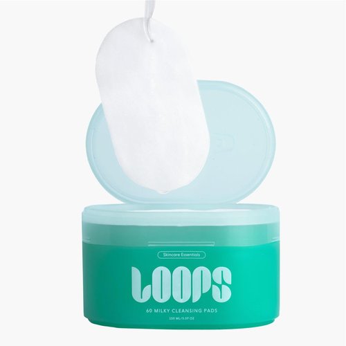 LOOPS Milky Cleanser Korean Skincare - Deep Cleansing and Hydrating Skin Care - Pre-soaked Bamboo Facial Cleansing Pads - Facial Wash with Milky Oil Complex - Oil Cleanser for Face - Pack of 60