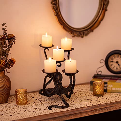 Gothic Octopus Candle Holder for Halloween and Home Decor - Iron Candelabra