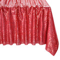Red Sequin Rectangular Tablecloth 90x156 Inches - Glitter Party Decor