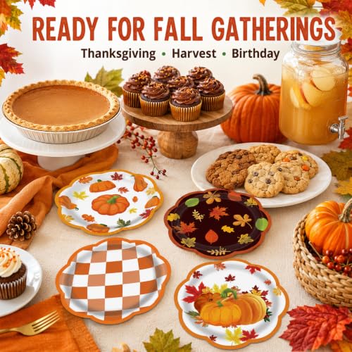 Fall Paper Plates 48pcs Autumn Party Dessert Plates - Variation of This Listing