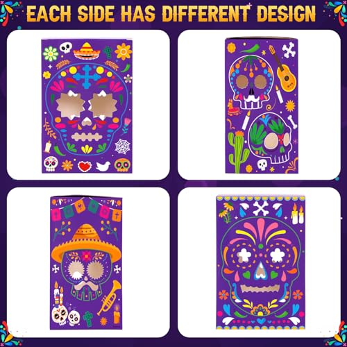 36PCS Day of The Dead Sugar Skull Candle Holders Gift Boxes - Dia De Los Muertos Decor