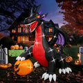 10Ft Halloween Inflatable Dragon with Pumpkin Pterosaur Outdoor Yard Decoration