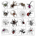 Halloween Spider Web Temporary Tattoos - 10 Sheets with Realistic Spider Designs - Waterproof & Easy to Remove - Spider Variation