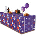 Purple Halloween Ghost Tablecloth - 6FT Spider Web Pumpkin Design for Party Decorations