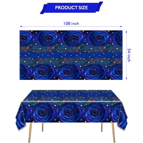 Starry Night Ghost House Halloween Tablecloths - 2 Pack, Disposable, 108x54 Inches