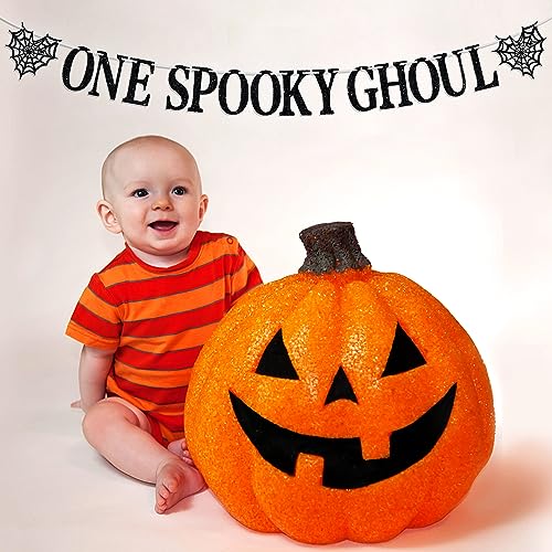 Halloween First Birthday Banner with Spooky Ghoul Design - Reusable Party Decorations