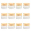 BOSMIOW 12 Pack 15g Frosted Glass Cream Jar Empty Cosmetic Jar Refillable Glass Sample Jar DIY Makeup Pot Jars Leakproof Lids For Cream Lotion Cosmetics