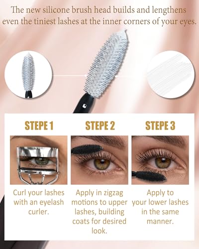 White Waterproof 5D Silk Fiber Tubing Mascara - Volume & Length, Variation 03 White