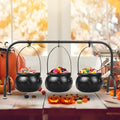 Halloween Cauldron Candy Bowls Set of 3 with Iron Rack Indoor Decorations