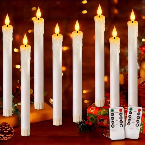 Off‑White Flameless Candles with Remote Timer Battery Operated Window Candles