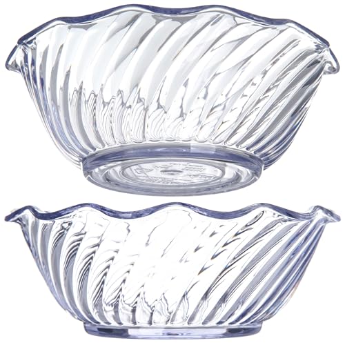 1 Pack Clear Plastic Dessert Bowls 13 oz - Break-Resistant, Dishwasher Safe
