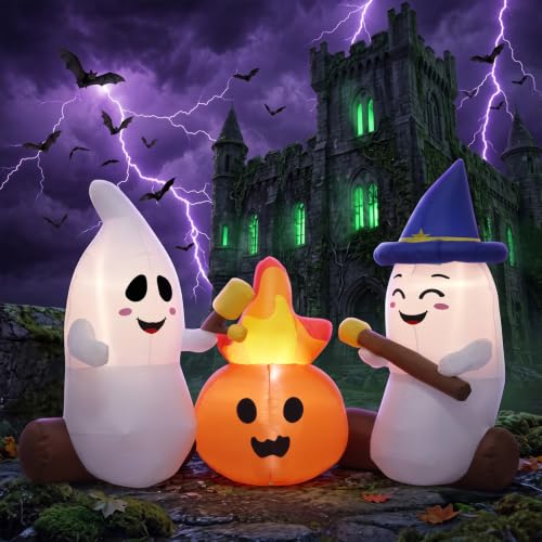 5 Ft Halloween Inflatable Ghosts Yard Decorations Outdoor Spooky Halloween Decor