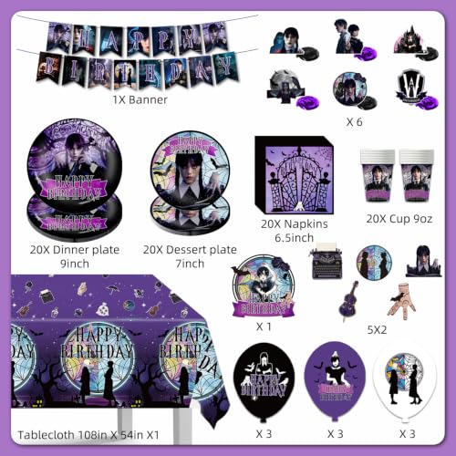Halloween Birthday Party Decorations Set with Balloons, Banner & Tableware