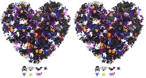 Halloween Confetti Assorted 5000 Pieces 100g Pack - Multi-Shaped Glitter Decorations