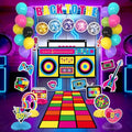 80s 90s Retro Car Trunk Party Kit - Boombox Backdrop, Balloons & Decorations