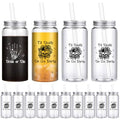 16 Pack Reusable Plastic Bachelorette Cups with Lids & Straws, 13.5 oz