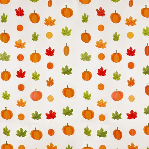 Fall Party Hanging Decorations Maple Leaf & Pumpkin Garland - Fall Color Variation
