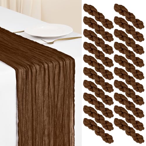 Brown Cheesecloth Table Runner 20 Pack - 17 x 108 Inches - Showgeous Variation of THIS listing