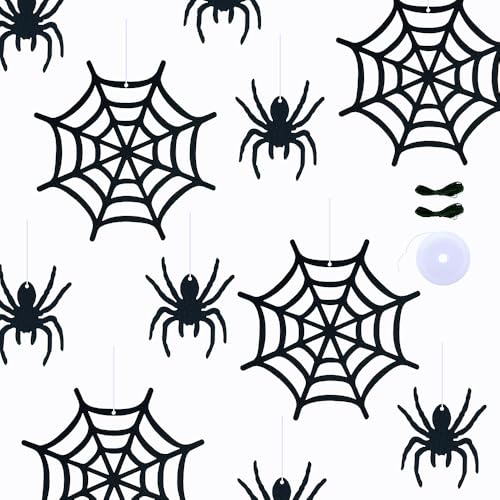30 PCS Felt Spider Web Decorations Halloween Hanging Ornaments Bulk Set