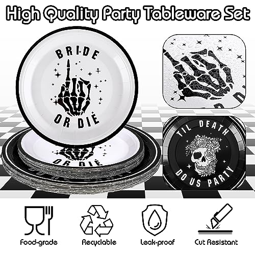 Gothic Halloween Bride or Die Bachelorette Party Decorations Set - 244 Pieces