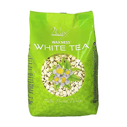 Waxness White Tea Cream Hard Wax Beads 1.1 lb - Stripless Professional Body & Face Wax - Made in Italy