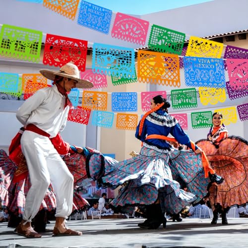 Blue Dia De Los Muertos Papel Picado Banner Set - 12 Pack, 216FT