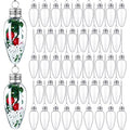 Classic Fillable Plastic Christmas Light Bulb Ornaments Set - 120 Pieces with Silver Rope