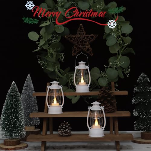 White Mini Lanterns 12-Pack - 6 Inch Flameless LED Decor for Weddings, Christmas & Rustic Events