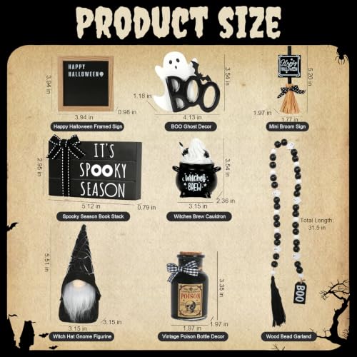 Halloween Tiered Tray Decor Set - 8 Pieces for Indoor Seasonal Display